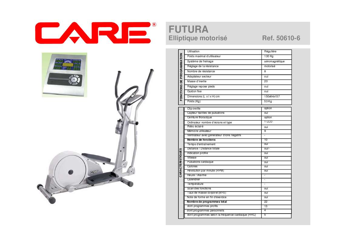 Notice CARE FITNESS FUTURA 50610 6 Trouver une solution un